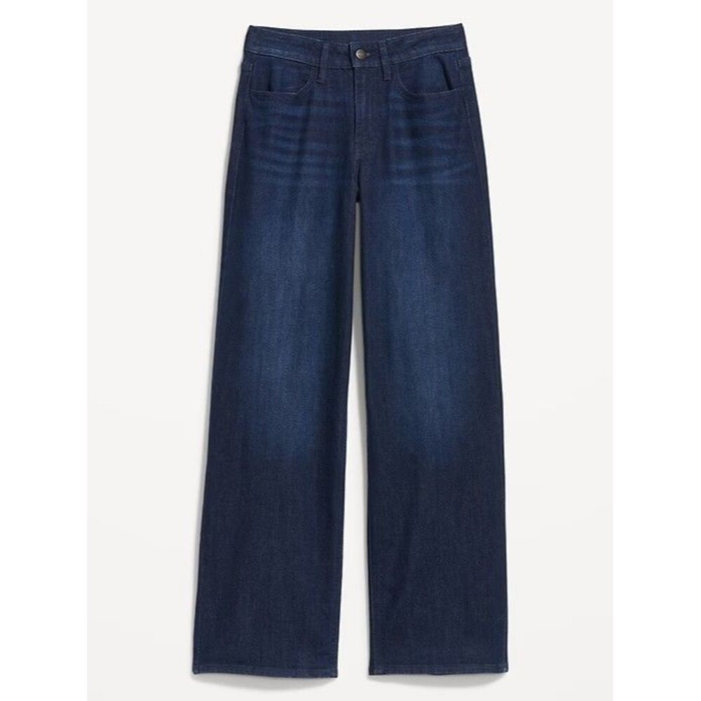 Old Navy Womens Jeans Wow Flare Denim Blue Dark Rinse High Rise Boho 20